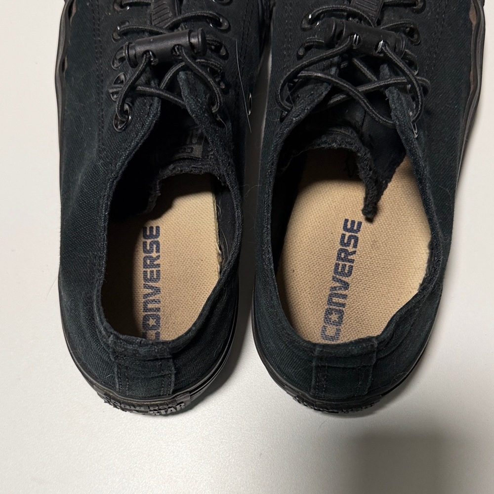 Converse Solid Black Canvas Sneakers - image 3